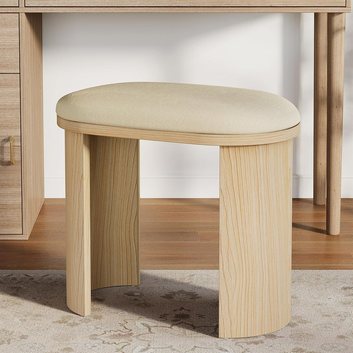 23.6" Vanity Stool Chair, Ottoman Stool Foot Rest for Couch with Cushion