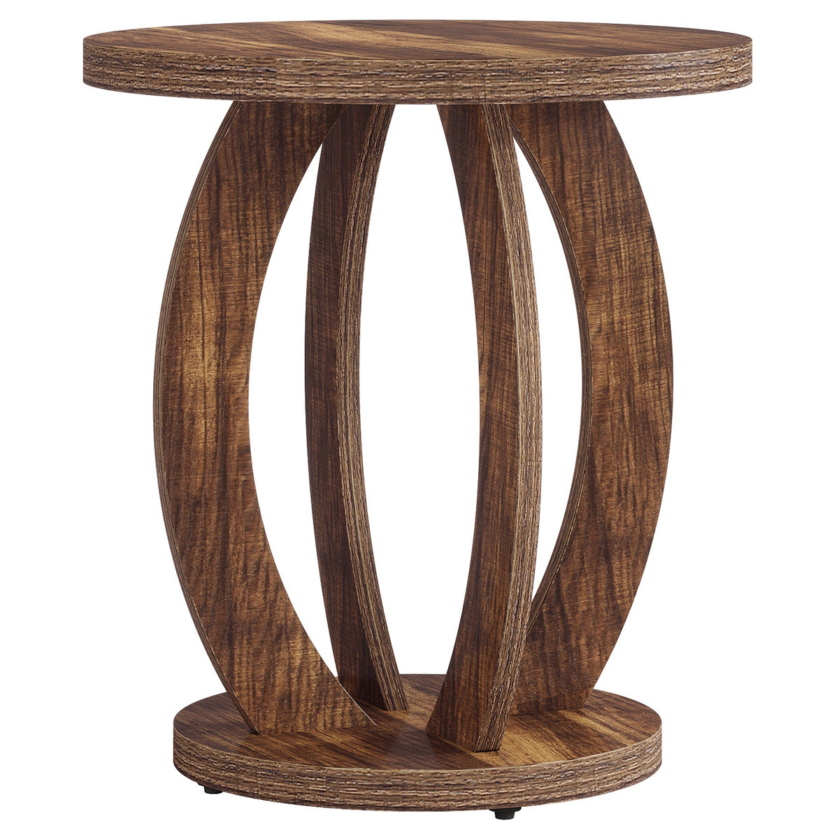 Round Nightstand with Storage, Large Bedside Table for Bedroom