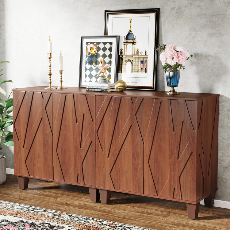 Credenza Cabinet with Solid Wood Legs