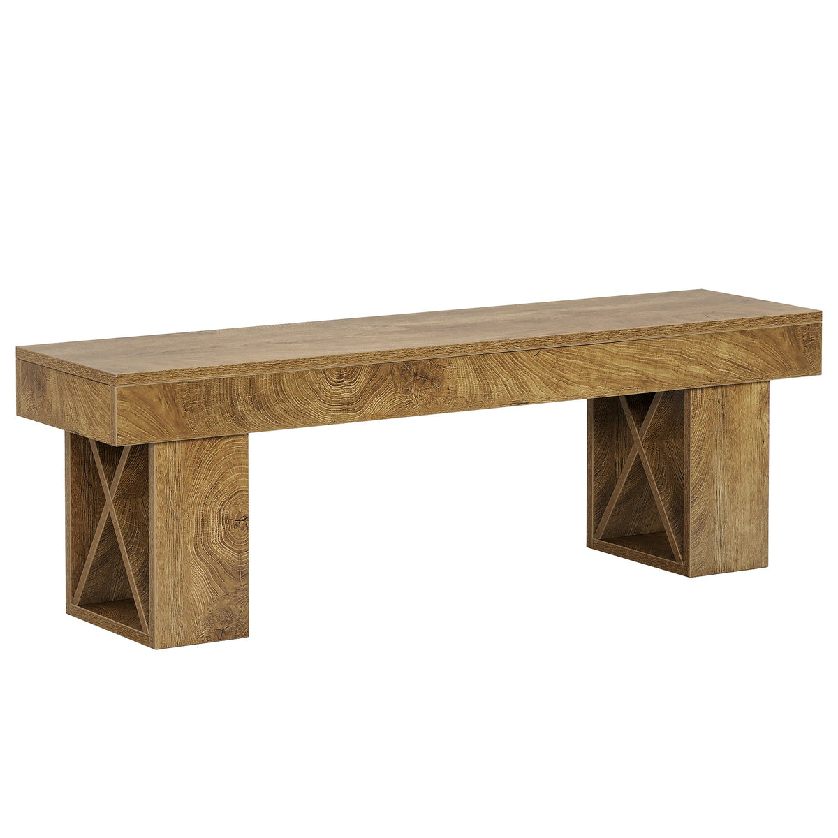 55" Entryway Bench, Farmhouse Shoe Bench Indoor End of Bed Stool