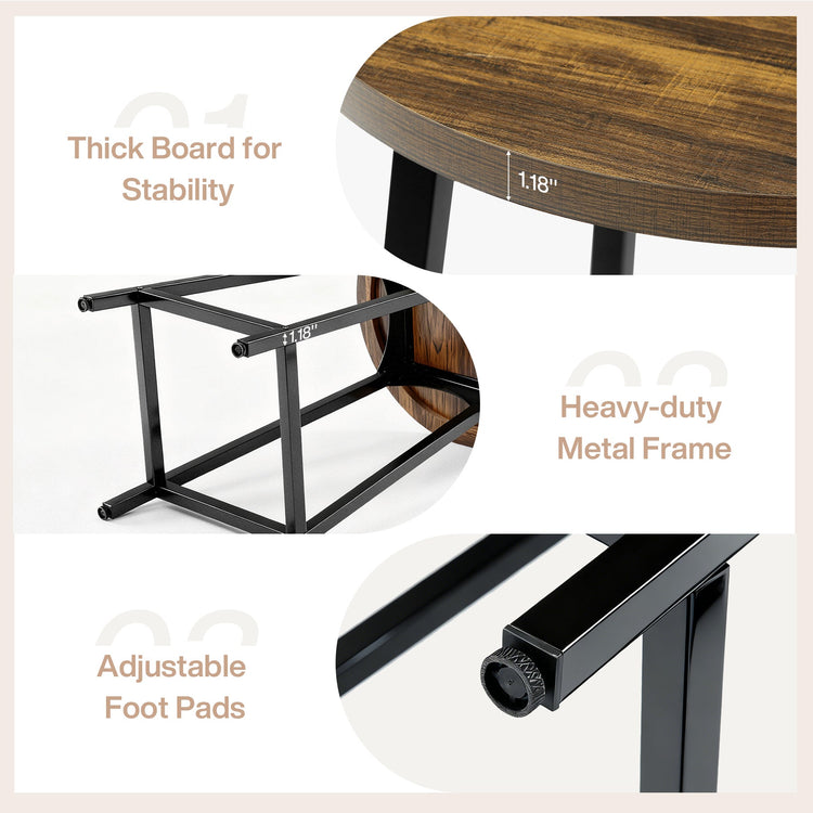 Round Bar Table, 35.4" Tall Cocktail Counter Height Dining Table