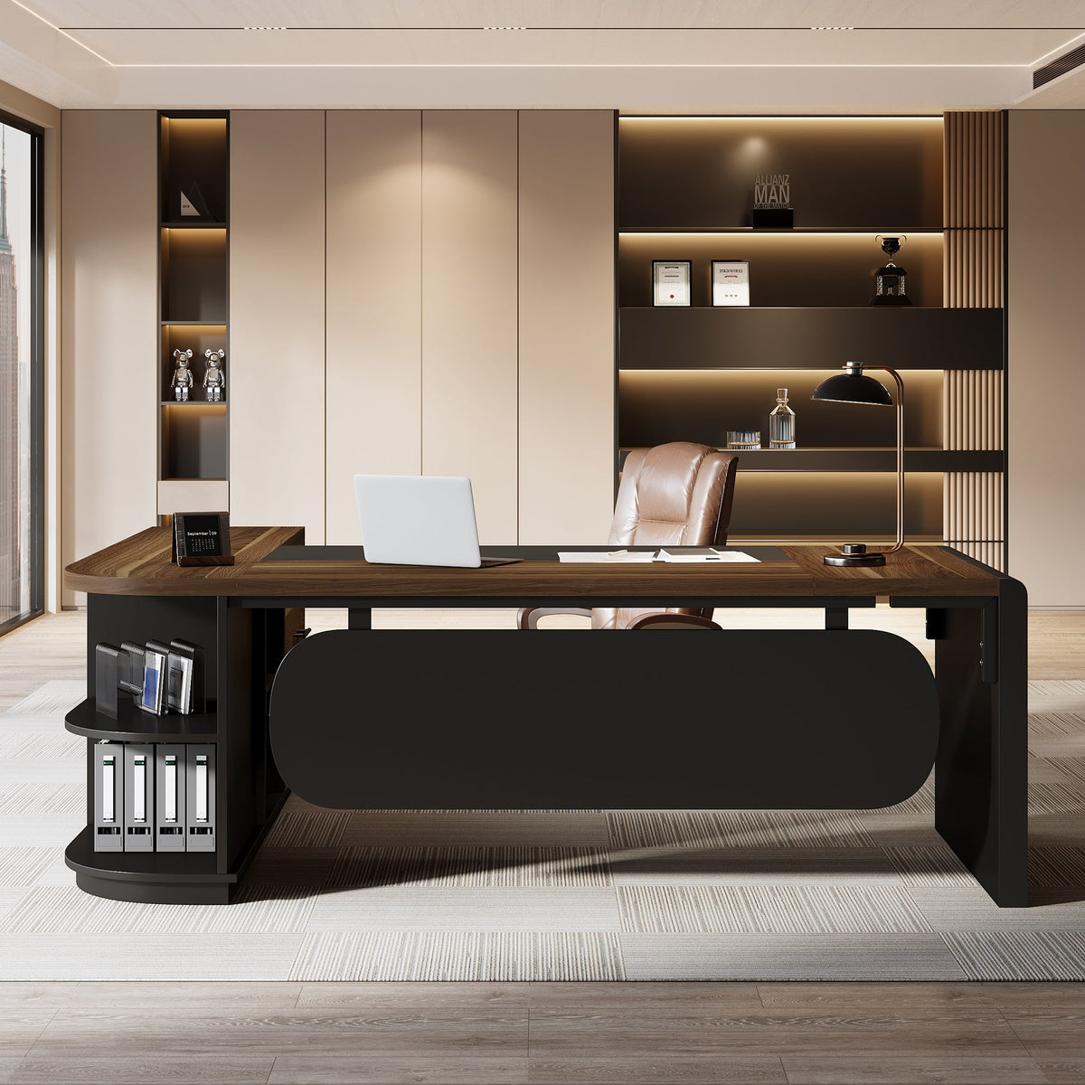 #Color_Light Walnut & Black