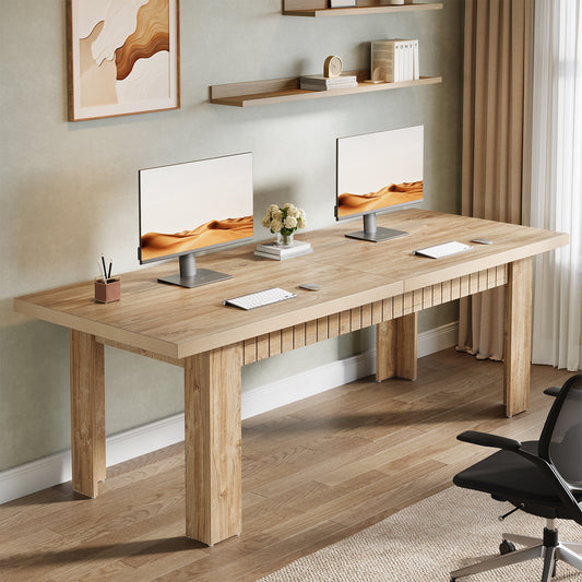 79" Two Person Desk, Large Double Computer Desk for Home Office