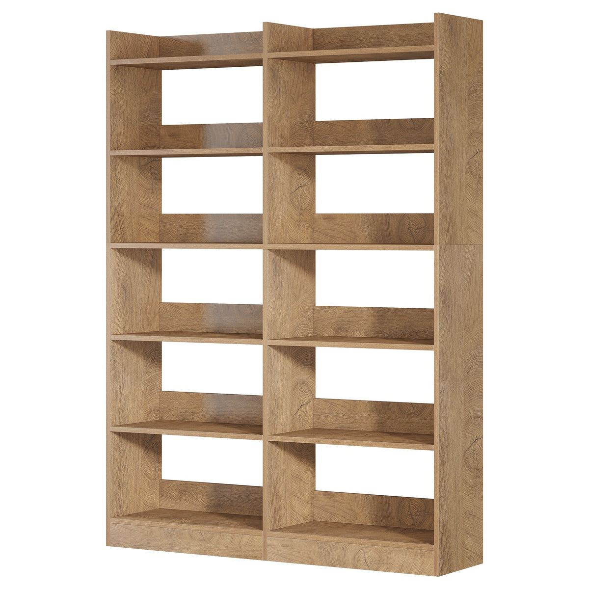 6-Tier Double Wide Bookshelf, 71" Bookcase Display Rack with Open Shelves