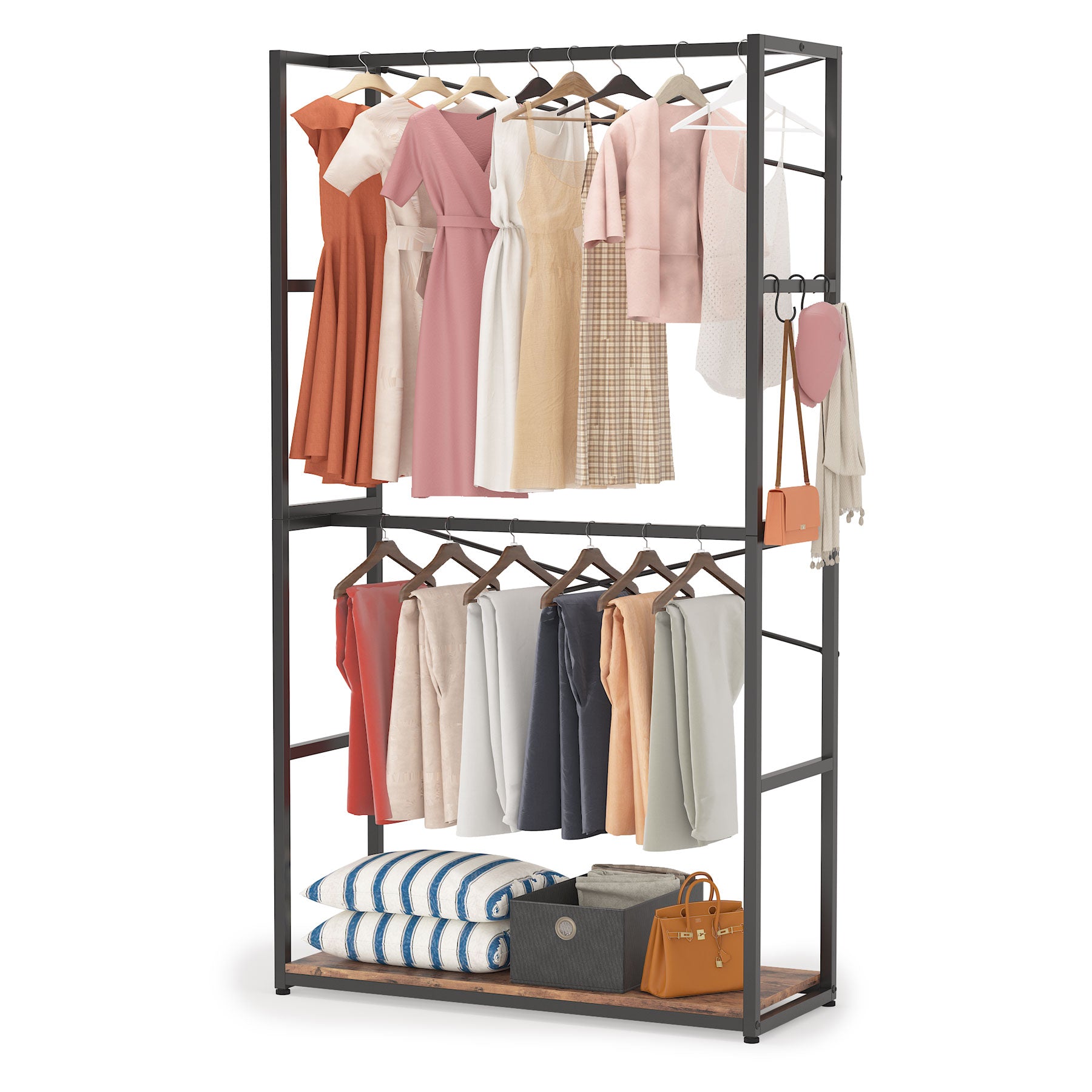Tribesigns Freestanding Closet Organizer, Open Wardrobe Clothing Rack