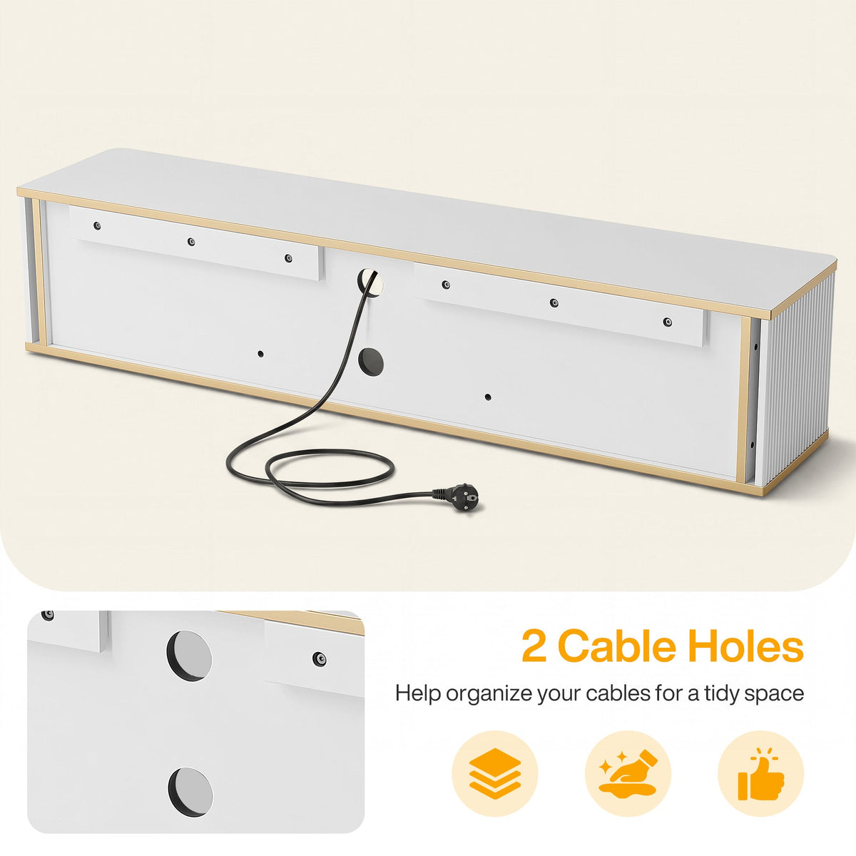 55" Floating TV Stand with 2 Drawers, Wall Mounted Entertainment Center for Living Room