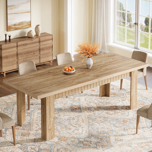 79" Dining Table for 6-8 People, Rectangular Kitchen Table for Dining Room