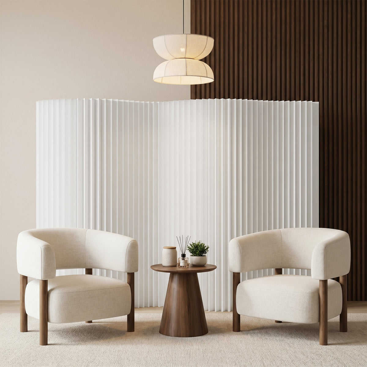 Folding Paper Room Divider, Expandable Freestanding Partition Wall for Home & Office