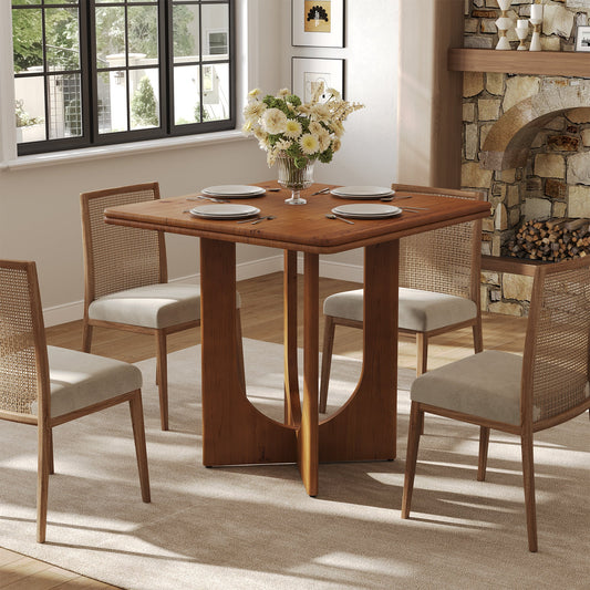 Square Solid Wood Dining Table, 31.5" Kitchen Table for 2-4 People