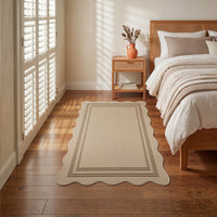 3x5 Scalloped Easy Jute Area Rugs#Style_Brown Lines