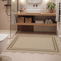 3x5 Scalloped Easy Jute Area Rugs#Style_Brown Lines