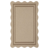 3x5 Scalloped Easy Jute Area Rugs#Style_Brown Lines