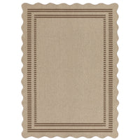 5x7 Scalloped Easy Jute Area Rugs#Style_Brown Lines