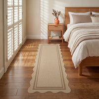 2x6 Scalloped Easy Jute Area Rugs#Style_Brown Lines