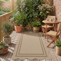 3x5 Scalloped Easy Jute Area Rugs#Style_Brown Plaid