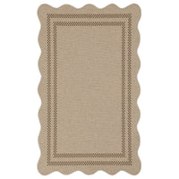 3x5 Scalloped Easy Jute Area Rugs#Style_Brown Plaid