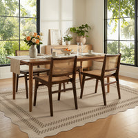 5x7 Scalloped Easy Jute Area Rugs#Style_Brown Plaid