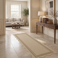 2x6 Scalloped Easy Jute Area Rugs#Style_Brown Lines