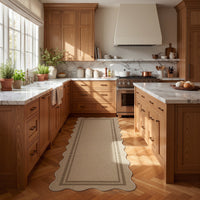 2x6 Scalloped Easy Jute Area Rugs#Style_Brown Lines
