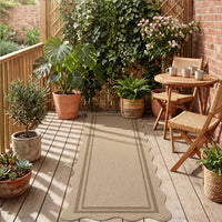 2x6 Scalloped Easy Jute Area Rugs#Style_Brown Lines