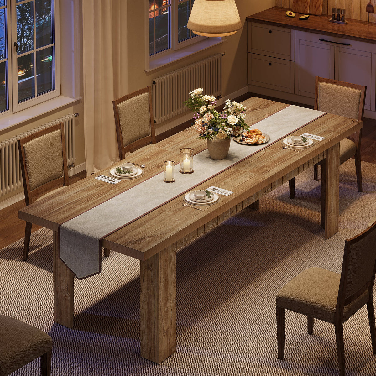 79" Dining Table for 6-8 People, Rectangular Kitchen Table for Dining Room