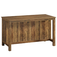 3-Tier Home Bar Table Unit, 59" Counter Height Pub Table with Storage Shelves