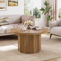 31.5" Coffee Table, Modern Center Table Accent Cocktail Tables with Fluted Base