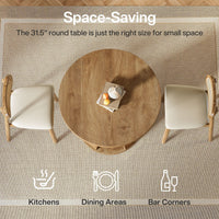 31.5" Dining Table, Modern Round Kitchen Table with Storage Shelf