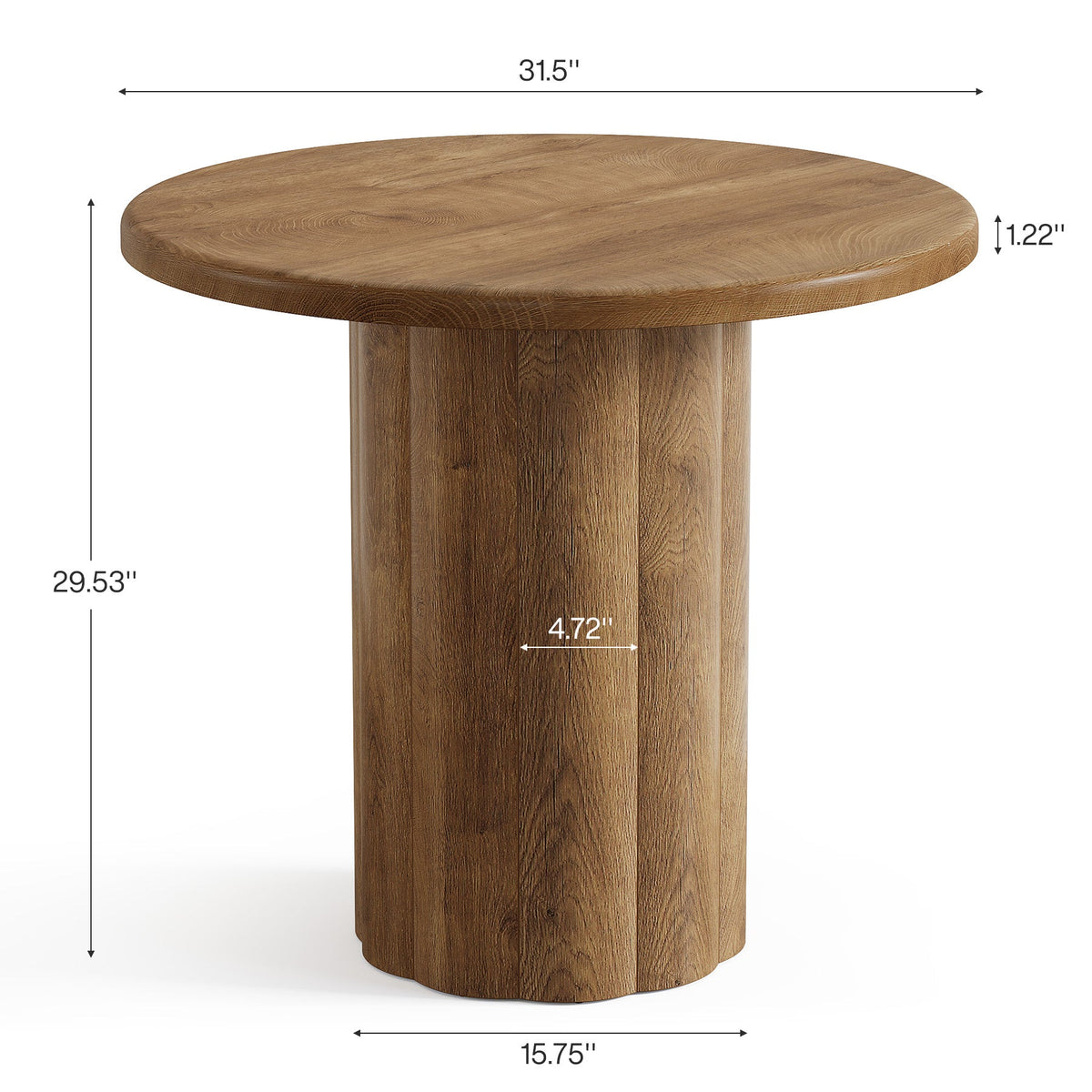 31.5" Dining Table, Small Round Kitchen Table with Sturdy Base for 2-4
