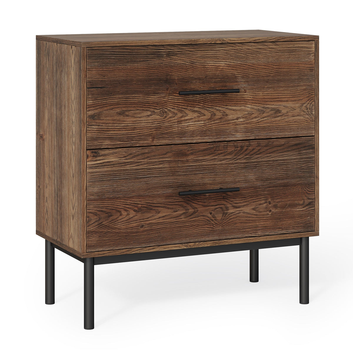 31.5" Farmhouse File Cabinet, Solid Wood Filing Cabinet with 2 Drawers