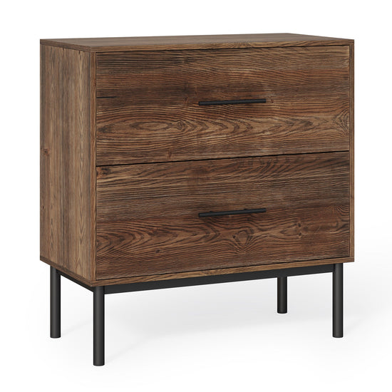 31.5" Farmhouse File Cabinet, Solid Wood Filing Cabinet with 2 Drawers