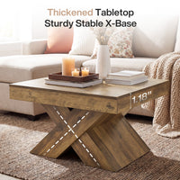 31.5“ Farmhouse Wood Coffee Table, Rustic Accent Center Table for Living Room