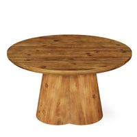31.5" Round Coffee Table, Farmhouse Solid Wood Center Tea Table with Robust Base