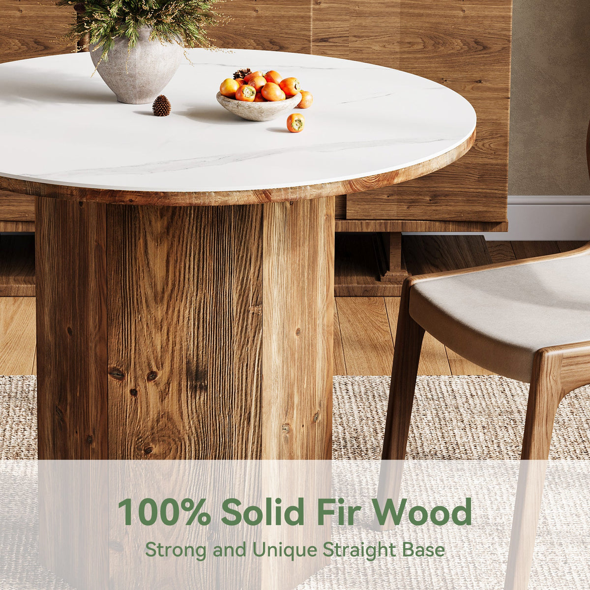 31.5" Round Dining Table, Kitchen Bistro Table with Sintered Stone Tabletop for 2-3