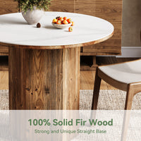 31.5" Round Dining Table, Kitchen Bistro Table with Sintered Stone Tabletop for 2-3