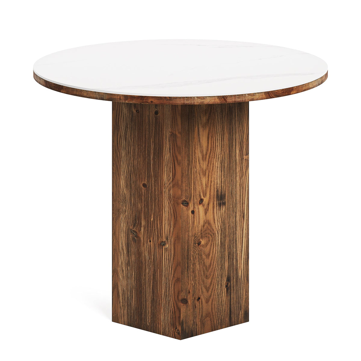 31.5" Round Dining Table, Kitchen Bistro Table with Sintered Stone Tabletop for 2-3