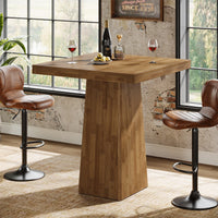 31.5" Square Bar Table, Industrial Counter Height Pub Cocktail Unit Dining Table