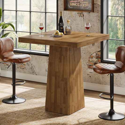31.5" Square Bar Table, Industrial Counter Height Pub Cocktail Unit Dining Table