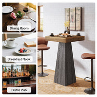 37.4" Bar Table, Square Pub Table Dining Room Table