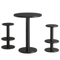 39.4" Bar Table, Modern Bistro Pub Table Cocktail Table with 2 Barstools