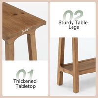 39.4” Small Entryway Table, 2-Tier Solid Wood Console Table for Living Room