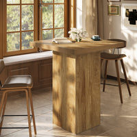 39.4" Square Bar Table, High Top Bistro Pub Cocktail Table Dining Table