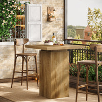 39.4" Square Bar Table, High Top Bistro Pub Cocktail Table Dining Table