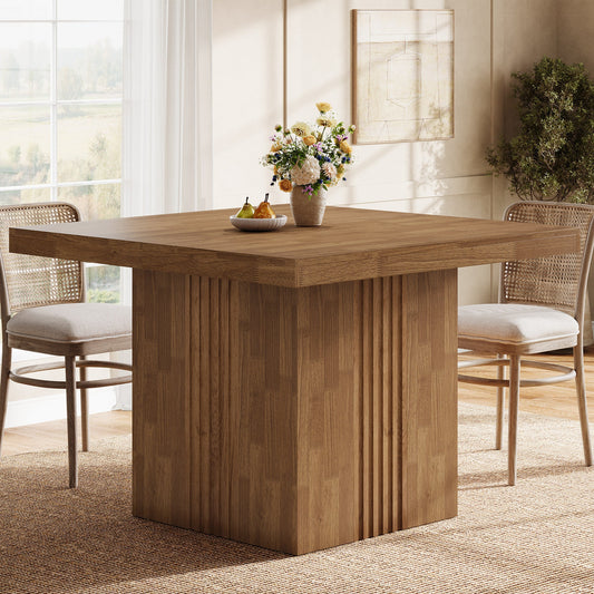 39" Dining Table, Farmhouse Square Kitchen Dinner Table for 4
