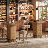 39" High Top Bar Table, Square Bistro Pub Cocktail Table