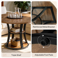 39" Small Conference Table, Modern Round Meeting Room Table for 2-4 People