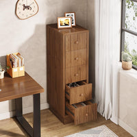 39" Wooden Bathroom Floor Cabinet, Tall Narrow Storage Cabinet with 5 Drawers