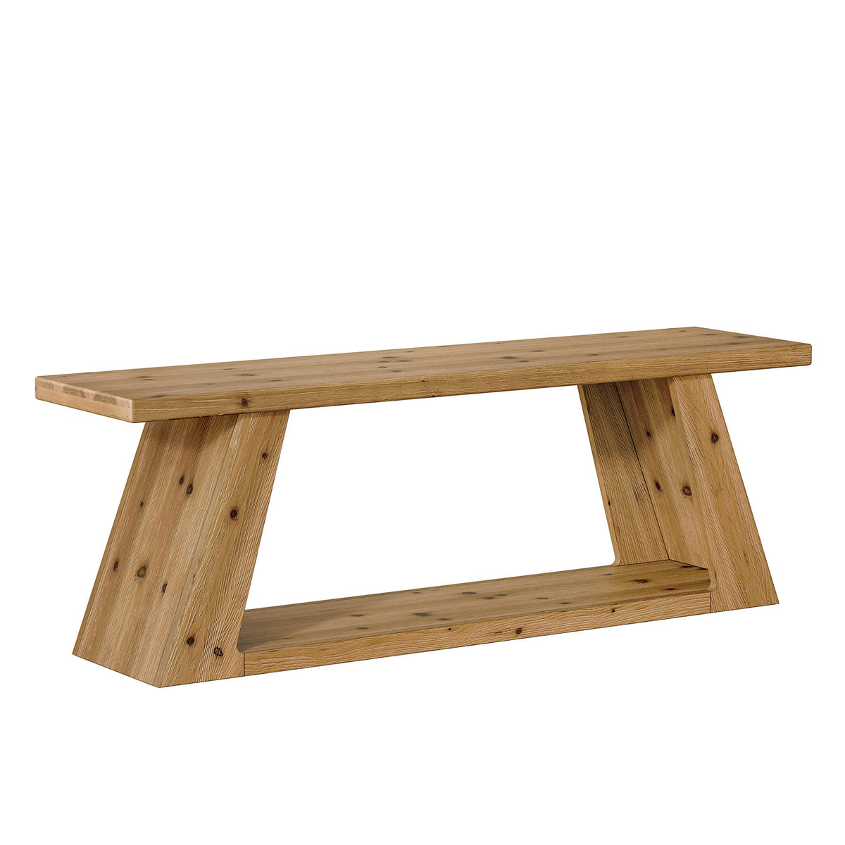 63" Solid Wood Console Table, Farmhouse Sofa Table with 2-Tier Open Shelf for Entryway