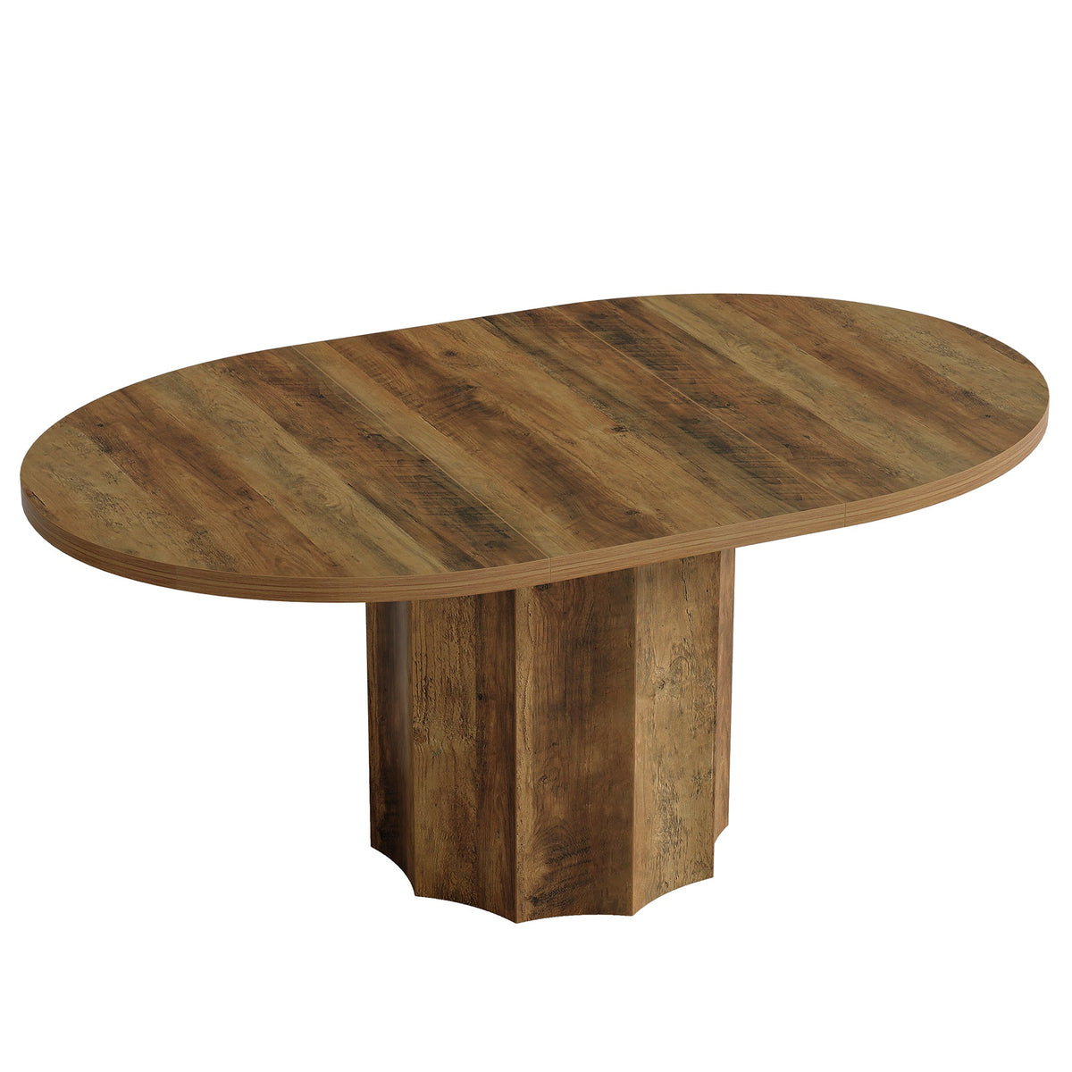 Oval Dining Table for 4-6 People, 55" Kitchen Table with Rounded Edge Tabletop