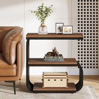3 Tier End Table, Vintage Side or Bedside Stand for Living Room